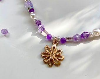 Collar de cuentas de la colección Chroma púrpura