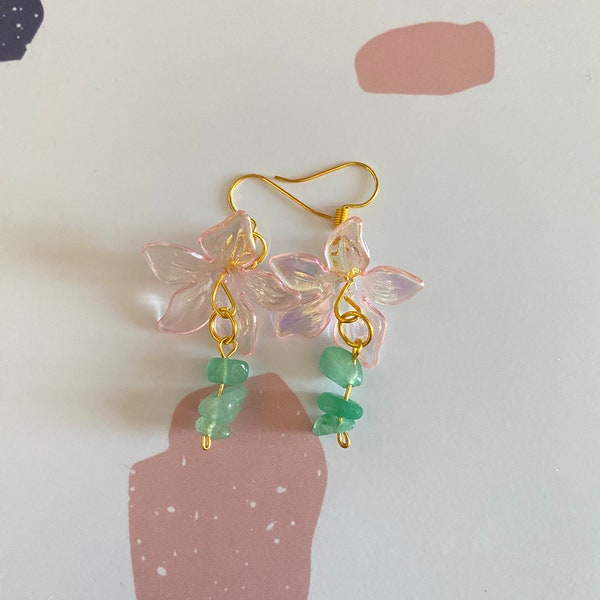 Tinker bell inspired flower earrings