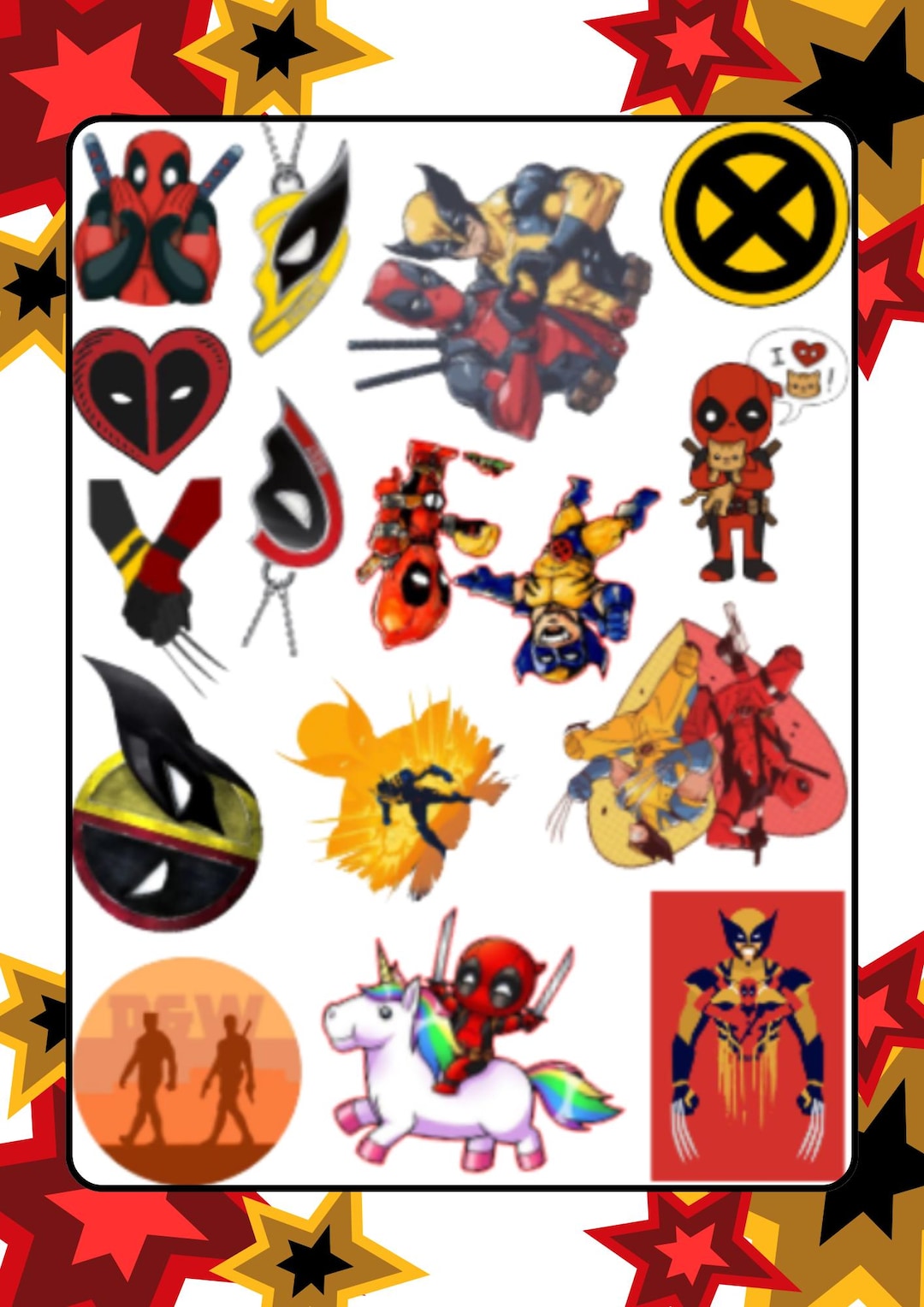 Deadpool and Wolverine Inspired Stickers | Deadpool | Wolverine ...