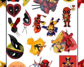 デッドプールとウルヴァリンにインスパイアされたステッカー | デッドプール | ウルヴァリン | ステッカーシート | ステッカー | 工芸用ステッカー | 工芸用品 |