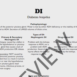 Diabetes Insipidus Cheat Sheet