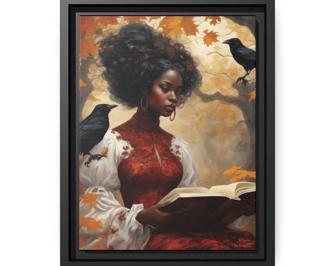 Featured listing image: Enchanted Chronicles:  Francesca  Girl Art Black Girl ArtAfrican Art Gifts African  African Woman Art Halloween