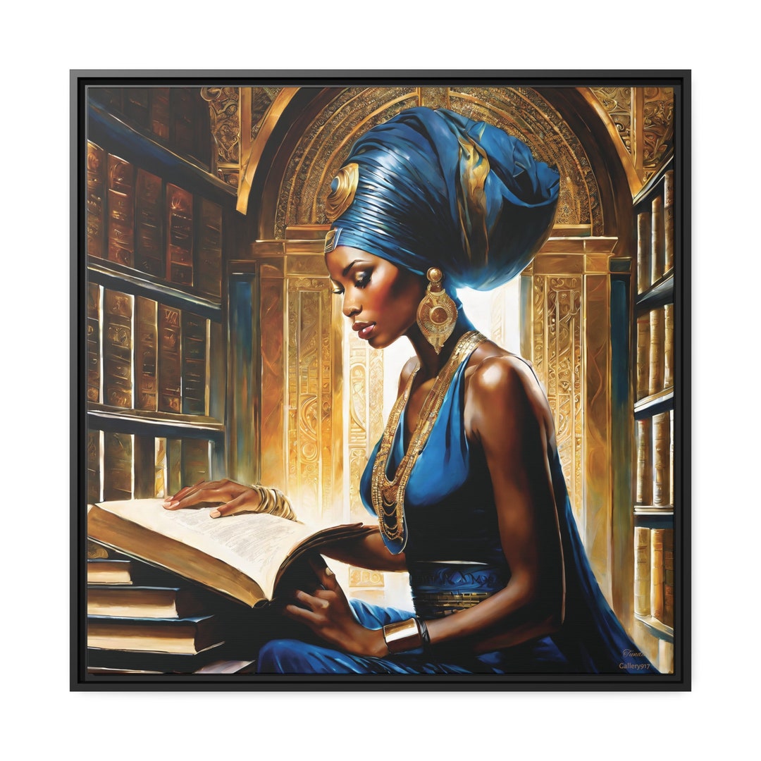 Framed African Art, Queen Sheba, Black Girl Art, African American Art