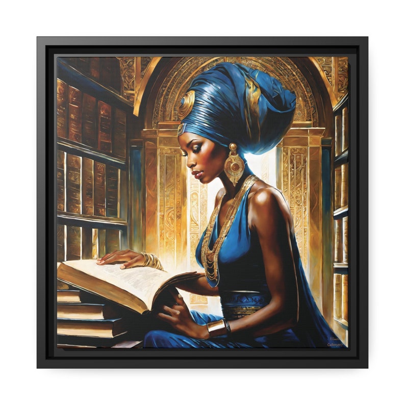 Framed African Art, Queen Sheba, Black Girl Art, African American Art