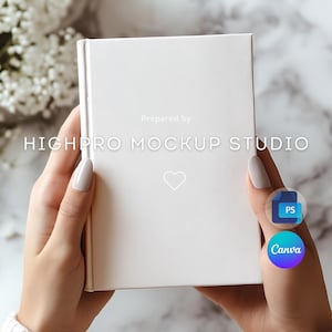 Hardcover Journal Mockup | Full wraparound print Journal Mockup | Kdp book Mockup Template | simple book mockup canva psd