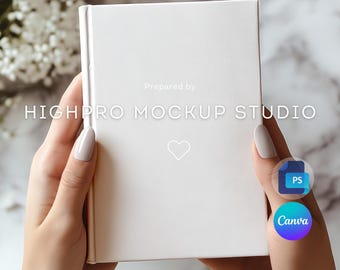 Hardcover-Journal Mockup | Vollrunder Druck Journal Mockup | Kdp Buch Mockup Vorlage | Einfaches Buch Mockup Canvas PSD