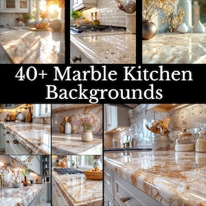 40+ Marble Kitchen Backgrounds | Product Background Templates | Kitchen Backdrops | Product showcasing mockup | background countertop.