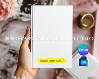 Hardcover-Journal Mockup | Journal Mockup | Kdp Buch Mockup Vorlage | einfaches Buch Mockup Leinwand psd | ziehen und ablegen