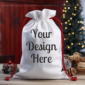 Santa Sack Mockup Natural Gift Bag Christmas Sack Mock Up Festive Gift Mock up