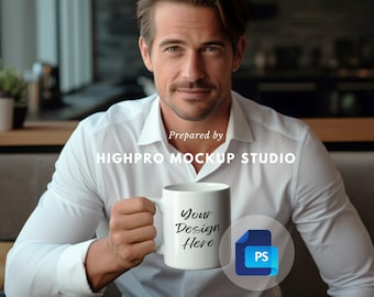Men's mug mockups | PSD white mug mockup | 11oz mug mockup | mockups for men