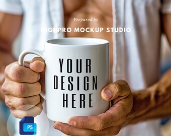 Mal MUGG-mockup | Muggmodell med smarta objekt | fitnessmuggmodell för män | PSD-muggmodell | man som håller en mugg | mugg för bodybuilding