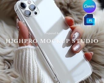 Silicone Phone Case Mockup | Cases Mockup PSD | iPhone Mockup Template | Clear Phone Cases mockup | glamour mockup CANVA drag and drop