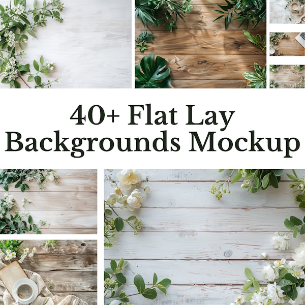 40+ Flat Lay Hintergrund Mockup Bundle | Fügen Sie Ihre eigenen Produkte hinzu Tisch flach legen Mock up | Stock Fotografie | Scene Ersteller Mockups