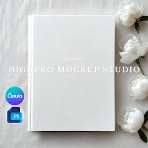 Hardcover Journal Mockup | Simple Journal Mockup | Kdp book Mockup Template | clear book mockup PSD