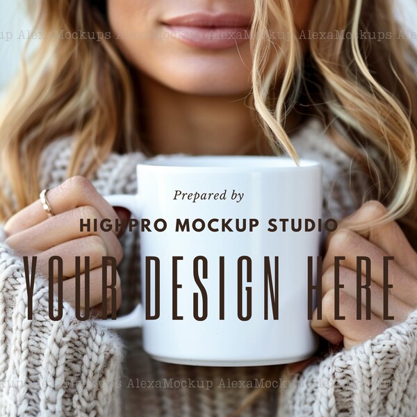 White Mug Mockup | Coffee cup mockup | woman holding mug mockup | 11 oz White Mug Mocks | Boho Minimalist mockup
