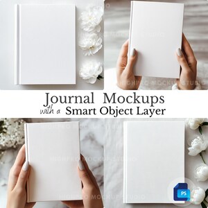4x inbunden anteckningsbok mockup-paket | Inbunden anteckningsbok mockup-mall | Kdp-bok mockup-mall | tydlig bok mockup PSD | Planerare mockup