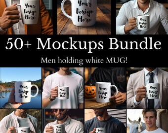 50+ Man MUG mockups bundle Male mug mockups life model mockup set of men MUG mockups bundle mug mockup