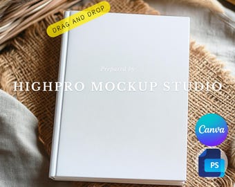 Hardcover Journal Mockup | Journal Mockup | woman holding a journal Mockup  | boho book mockup | canva psd | drag and drop