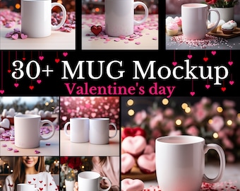 30+ Valentine Mug Mockup Bundle, Valentine&#39;s Day Couple Mug Mock, modern Mock Up, White Mug Mockup,  Plain Mug Mockup, 11oz mug mockup