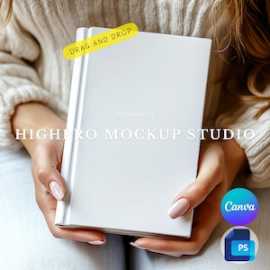 Hardcover Journal Mockup | Journal Mockup | Kdp book Mockup Template | simple book mockup canva psd | drag and drop