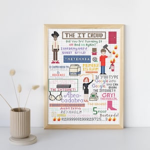 The IT Crowd Quotes Cross-Stitch Pattern PDF | 30x40cm Digital Download | Handcrafted TV Show Embroidery Design
