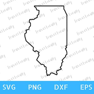 Svg de l'Illinois, silhouette, svg, État de l'Illinois, contour, Il, États-Unis d'Amérique, svg, png, dxf, eps