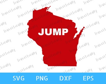 Wisconsin svg, Madison svg, Badgers, Outline, Jump Around, WI, Transparent Background, svg, png, dxf, eps