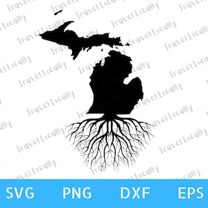 Michigan With Roots Design Michigan Svg, Roots Svg, Midwest, MI, Digital Design Download, Cricut ...