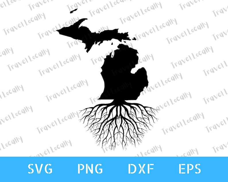 Michigan With Roots Design Michigan Svg, Roots Svg, Midwest, MI, Digital Design Download, Cricut ...