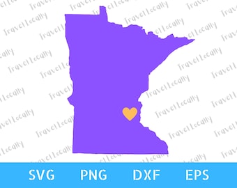 Minnesota svg, Minneapolis St Paul svg, Ciudades gemelas, contorno, Corazón, Vikingos, MN, Fondo transparente, svg, png, dxf, eps