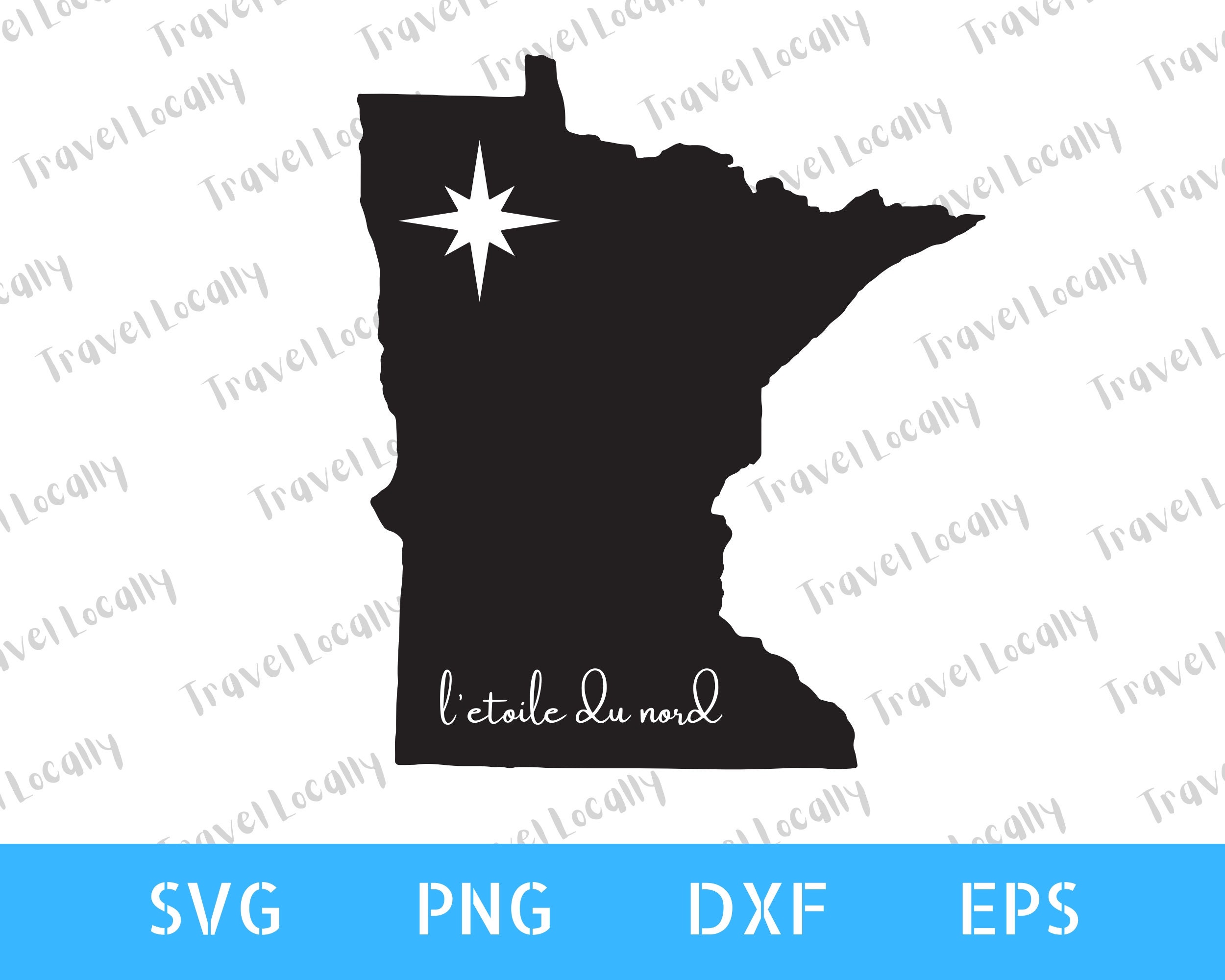 Minnesota Svg, North Star State Svg, L'etoile Du Nord, MN, USA, Travel