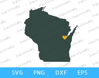 Wisconsin svg, Green and Gold svg, outline, Packers, WI, USA, svg, png, dxf, eps