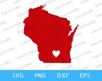 Wisconsin svg, Madison svg, Badgers, outline, Heart, WI, Transparent Background, svg, png, dxf, eps