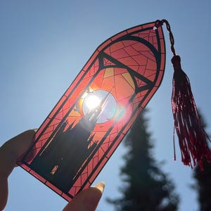 Transparent Stained Glass Acrylic Bookmark - Romantasy Fantasy Bookmark - Dragon Castle Cowboy Rose Sword - Bookish Gift Book Lover Gift image 14