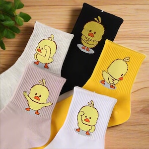 Cartoon Duck Socks, Ducks, Cute Socks, Socks For Girls, Funny Socks, Dancing Ducks, Yellow Socks, Socks For Men, Cute Gifts, Gift For Girls