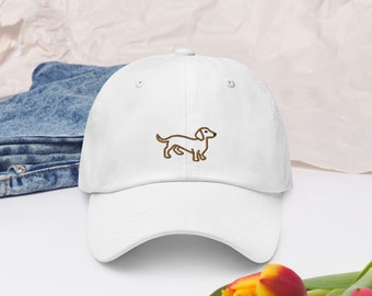 Dad hat, cap, baseball cap embroidered with a dachshund