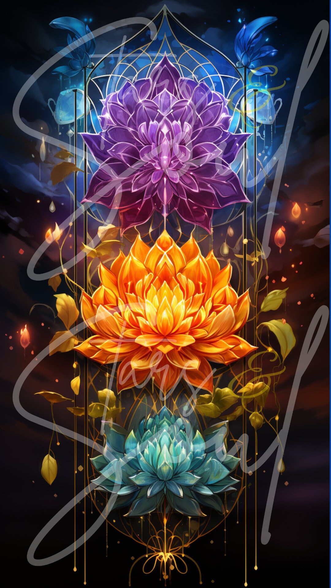 Chakra Balance Vibrant Seven Chakras Aligned Phone Wallpaper - Etsy
