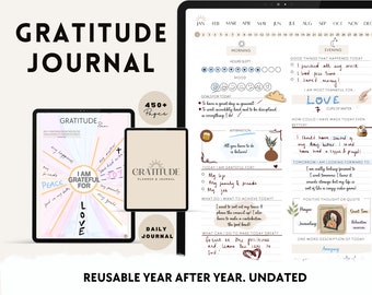 Gratitude Journal, Self Care Daily Planner, GoodNotes iPad Planner (Digital)