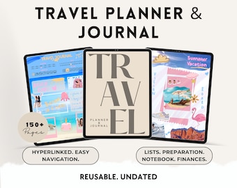 Travel Journal, Travel Planner, Travel Itinerary, Travel Packing List, Travel Diary, Trip Planner, Digital Planner, GoodNotes, Daily Planner