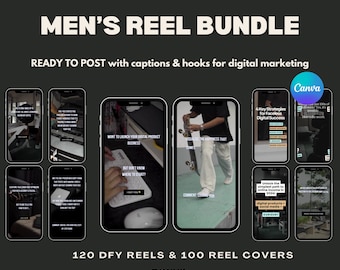 Men's Faceless Reels Bundle, Ready to Post (Canva Editable)