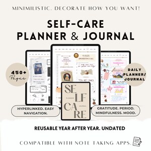 Self Care Planner and Journal, Gratitude Journal, Period Tracker, Mood Tracker, Digital Planner, Daily Planner, Habit Tracker, GoodNotes