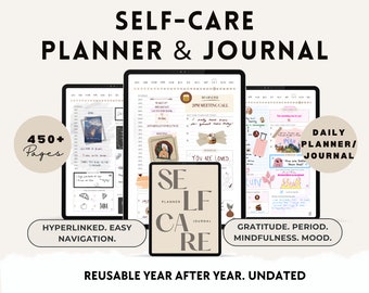 Self-Care Planner and Journal, Mood & Habit Tracker (Digital Planner)