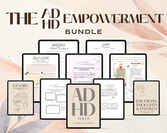 ADHD Empowerment Bundle, Focus Planner, Emotions Journal (Digital Download)