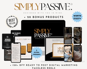 Simply Passive Course, 100+ Reels, Digital Marketing Guide, PLR
