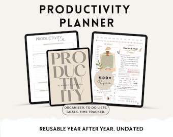 Productivity Planner, Work Day Organizer, To Do List, Time & Habit Tracker, Digital Planner, GoodNotes Planner, iPad Planner, Daily Planner