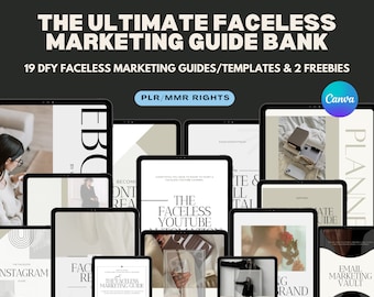 Ultimate Faceless Marketing Guide Bundle, DFY, Digital Marketing, Starter Kit, plr templates, mrr templates, PLR, MRR, Faceless Marketing