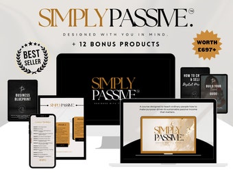 Simply Passive Course, Digital Marketing Guide, MMR, With 12 PLR Products, Digital Marketing Course For Beginners, w/ Master Resell Rights