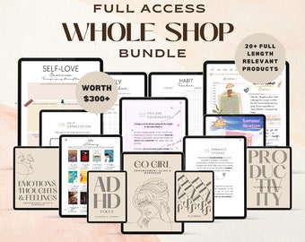 Digital Planner Life Bundle, Great Variety, Empowerment Journals, Guides & Planners, Whole Shop Bundle, ADHD, Daily, Goodnotes, Notability