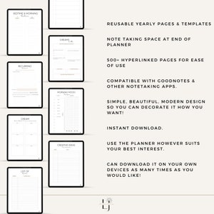 Peut inclure: Un planificateur num&eacute;rique au design noir et blanc. Le planificateur comprend des pages pour les routines du coucher et du matin, les t&acirc;ches r&eacute;currentes, les r&ecirc;ves, l'humeur du matin, les id&eacute;es cr&eacute;atives et une liste de choses &agrave; faire. Le planificateur est compatible avec Goodnotes et d'autres applications de prise de notes.