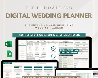 Ultimate Wedding Planner Spreadsheet, Budget, Guest List (Excel, Google Sheets), The Most Detailed Wedding Spreadsheet, The Very Best!
